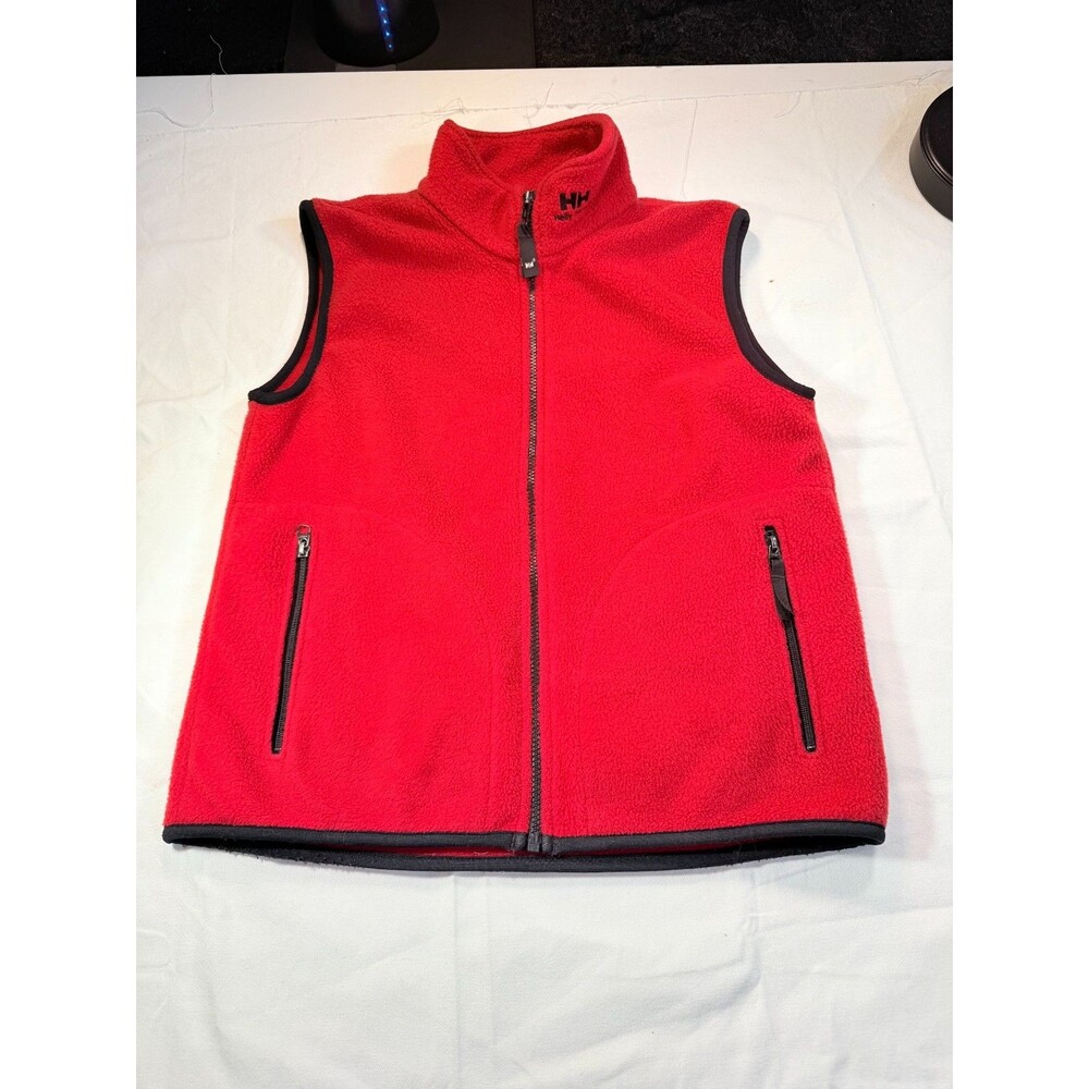 Vintage Helly Hansen Fleece Vest Mens Small Red Made in USA Full Zip Gorpcore